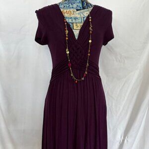 Lightweight Burgundy/Purple Short Sleeve Dress